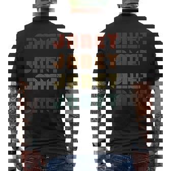 Janet First Name Retro Vintage Style Wordmark Pattern Men's Back Print T-shirt | Mazezy