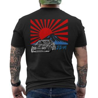 Jdm Drift Sunburst Mens Back Print T-shirt | Mazezy