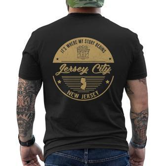 Jersey City New Jersey Its Where My Story Begins Men's T-shirt Back Print - Seseable