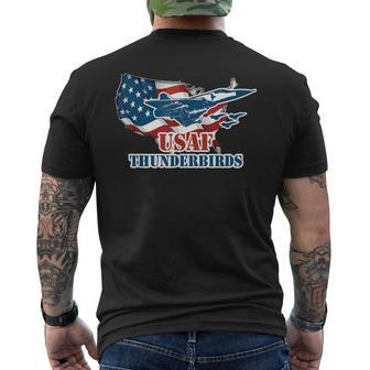 Graphic Jet American Flag Usaf Thunderbird Men's T-shirt Back Print - Seseable