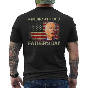 Joe Biden Merry 4Th Of Fathers Day Confused 4Th Of July Men's T-shirt Back Print - Thegiftio UK