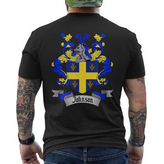 Johnson Coat Of Arms | Johnson Surname Family Crest Shield Mens Back Print T-shirt - Seseable