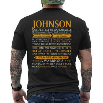 Johnson Name Johnson Men's Back Print T-shirt | Mazezy