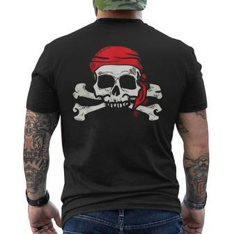 Jolly Roger Pirate Skull And Crossbones Men's Back Print T-shirt | Mazezy