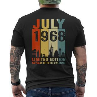 July 1968 Limited Edition 55 Years Of Being Awesome Men's T-shirt Back Print - Seseable