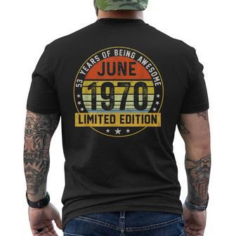 June 1970 Limited Edition 53 Years Of Being Awesome Mens Back Print T-shirt - Seseable