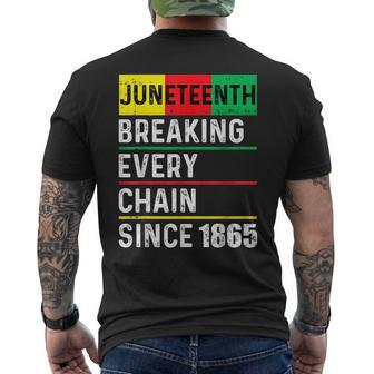 Junenth Breaking Every Chain Since 1865 African American Mens Back Print T-shirt | Mazezy