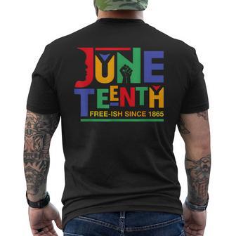 Junenth Freeish Since 1865 Melanin Ancestor Black History Men's Back Print T-shirt | Mazezy