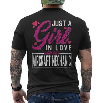 Just A Girl In Love With Her Aircraft Mechanic Funny Wife Gift For Womens Mens Back Print T-shirt | Mazezy