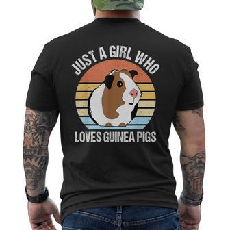 Just A Girl Who Loves Guinea Pigs Vintage Guinea Pig Men's T-shirt Back Print - Seseable