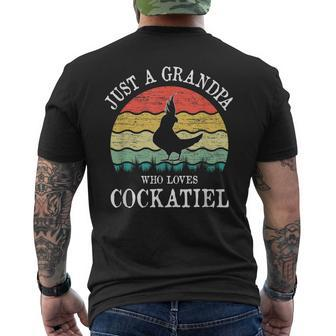 Just A Grandpa Who Loves Cockatiel Men's Back Print T-shirt | Mazezy