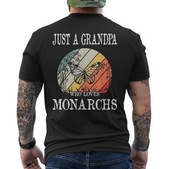 Just A Grandpa Who Loves Monarchs Men's Back Print T-shirt | Mazezy