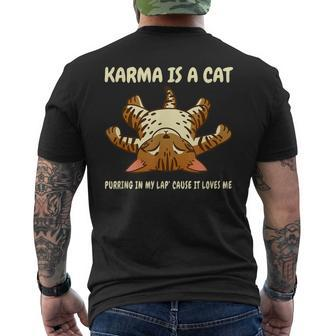 Karma Is A Cat Purring In My Lap Men's T-shirt Back Print - Thegiftio UK