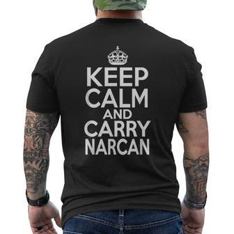 Keep Calm And Carry Narcan Ems First Responder Men's T-shirt Back Print - Seseable