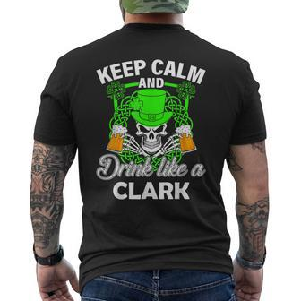Keep Calm And Drink Like A Clark St Patricks Day Lucky Men's T-shirt Back Print - Seseable