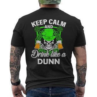 Keep Calm And Drink Like A Dunn St Patricks Day Lucky Men's T-shirt Back Print - Seseable