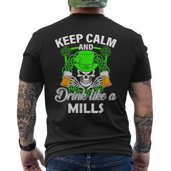 Keep Calm And Drink Like A Mills St Patricks Day Lucky Men's T-shirt Back Print - Seseable