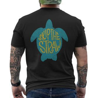 Keep The Sea Plastic Free Turtle Skip The Straw Men's T-shirt Back Print - Seseable