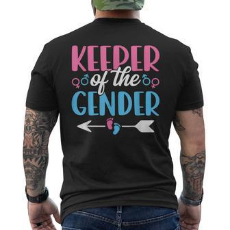 Keeper Of The Gender Reveal Baby Gender Announcement Men's T-shirt Back Print - Seseable