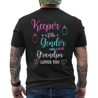 Keeper Of The Gender Pink Or Blue Grandpa Loves You Mens Back Print T-shirt | Mazezy