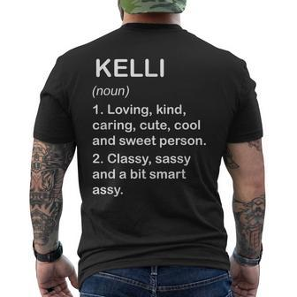 Kelli Definition Personalized Custom Name Loving Kind Mens Back Print T-shirt - Seseable