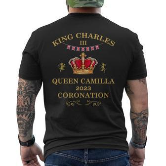 King Charles Iii British Bunting Royal Coronation May 2023 Men's Back Print T-shirt | Mazezy