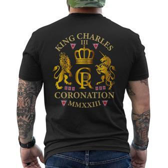 King Charles Iii British Monarch Royal Coronation May 2023 Men's Back Print T-shirt | Mazezy