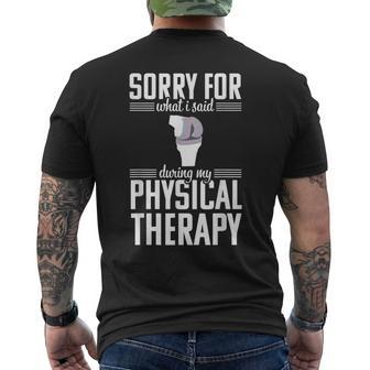 Knee Replacement Therapy Surgery Recovery Arthroplasty Men's T-shirt Back Print - Seseable