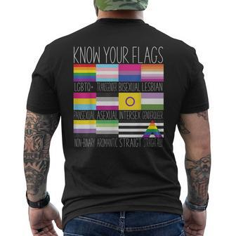 Know Your Flags - Lgbtq Gay Pride Flag Transgender Men's Back Print T-shirt | Mazezy