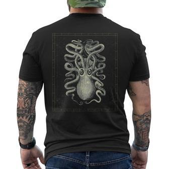 The Kraken Octopus Giant Squid Vintage Sea Monster Men's T-shirt Back Print - Seseable
