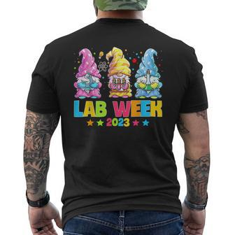 Lab Week 2023 Cute Gnomes Medical Laboratory Technologist Men's Back Print T-shirt | Mazezy