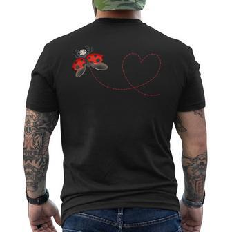 Ladybug Heart - Entomology Entomologist Nature Insect Lover Men's Back Print T-shirt | Mazezy