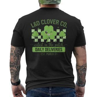 L&D Clover Co St Patricks Day Labor And Delivery Men's T-shirt Back Print - Seseable