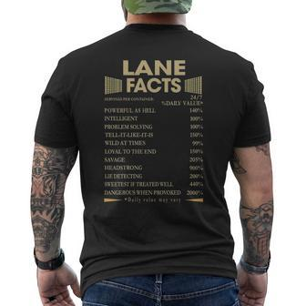 Lane Name Gift Lane Facts V2 Mens Back Print T-shirt - Seseable
