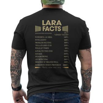 Lara Name Gift Lara Facts Mens Back Print T-shirt - Seseable