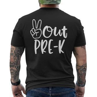 Last Day Of School Peace Out Preschool Pre-K Teacher Kids Men's Back Print T-shirt | Mazezy