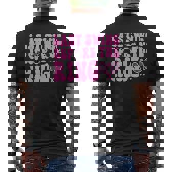 Last Swing Before The Ring Tennis Bachelorette Party Bridal Men's Back Print T-shirt | Mazezy