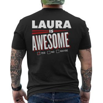 Laura Is Awesome Family Friend Name Funny Gift Mens Back Print T-shirt - Seseable