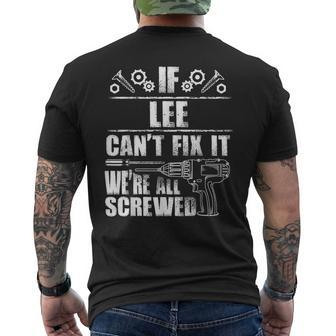 Lee Name Fix It Birthday Personalized Dad Idea Men's T-shirt Back Print - Seseable