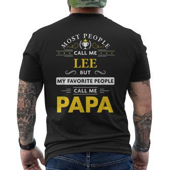 Lee Name Gift My Favorite People Call Me Papa Gift For Mens Mens Back Print T-shirt - Seseable