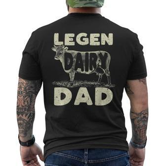 Mens Legen Dairy Dad Cow Farmer Fathers Day For Men Men's T-shirt Back Print - Seseable