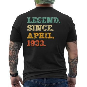 Legend Since April 1933 90Th Birthday 90 Years Old Men's Back Print T-shirt | Mazezy