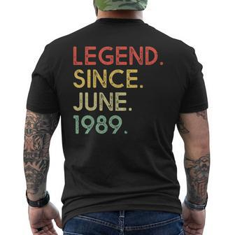 Legend Since June 1989 30Th Birthday 30 Years Old Shirt Men's Back Print T-shirt | Mazezy