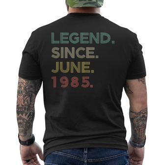 Legend Since June 1985 38Th Birthday Gifts For 38 Year Old Mens Back Print T-shirt | Mazezy