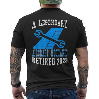 Legendary Aircraft Mechanic Retired 2023 Retirement Party Mens Back Print T-shirt | Mazezy