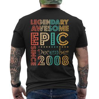 Legendary Awesome Epic Since December 2008 Birthday Men's Back Print T-shirt | Mazezy
