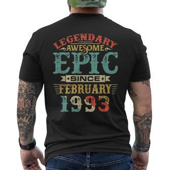 Legendary Awesome Epic Since February 1993 Birthday 27 Years Men's T-shirt Back Print - Seseable