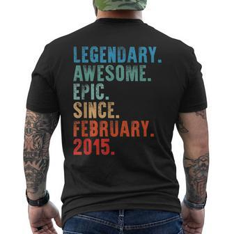Legendary Awesome Epic Since February 2015 Vintage Birthday Men's T-shirt Back Print - Seseable