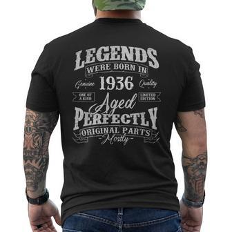 Legends Were Born In 1936 Year Of Birth Birthday Men's Back Print T-shirt | Mazezy