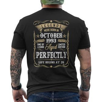 Legends Were Born In October 1993 26Th Birthday Men's Back Print T-shirt | Mazezy